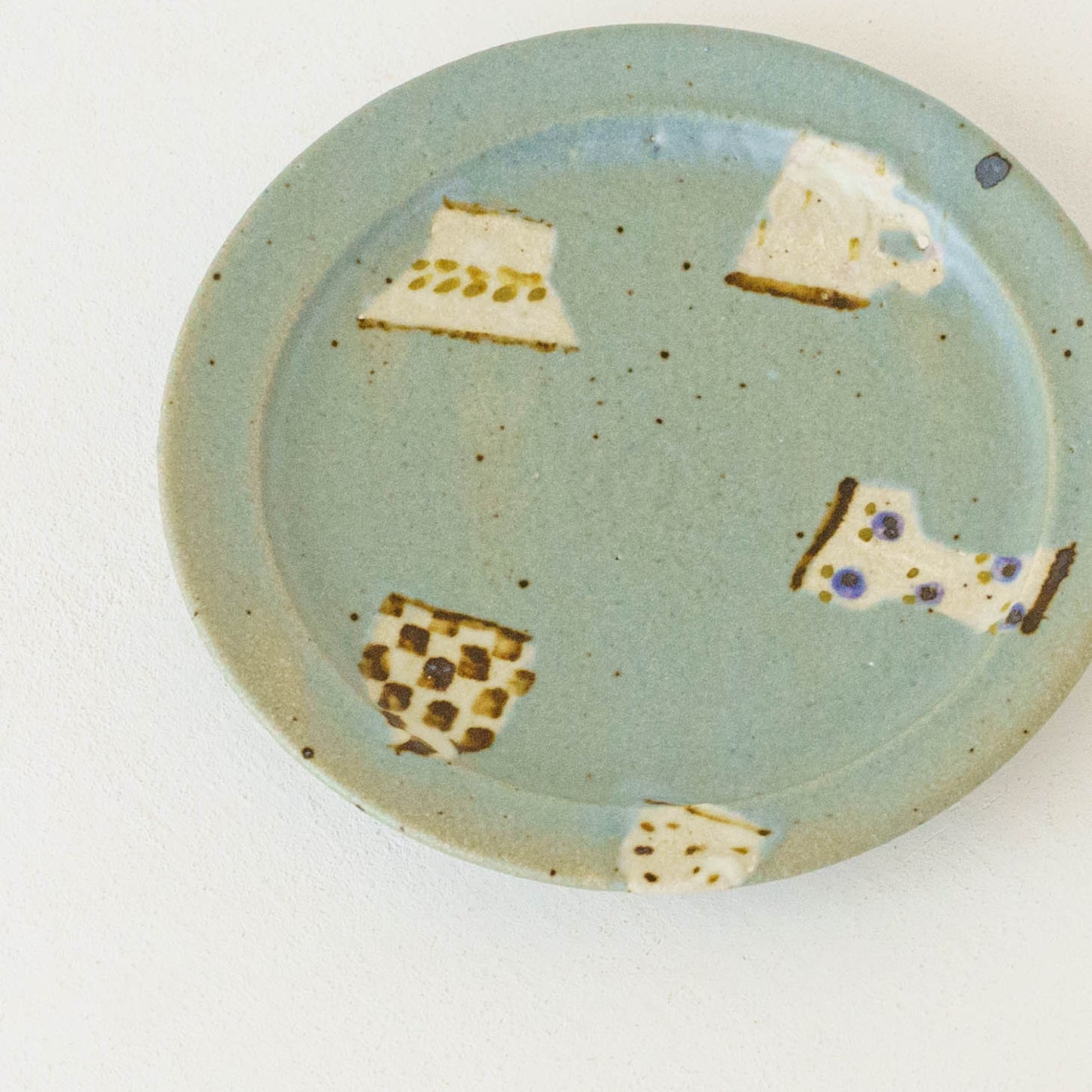 6寸リムプレート　うつわ　ターコイズブルー｜原田晴子