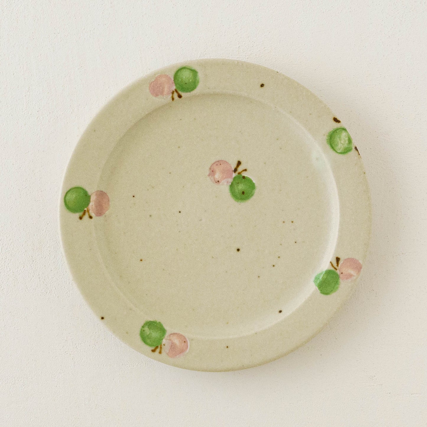 6寸リムプレート　ちょうちょ　オフホワイト｜原田晴子