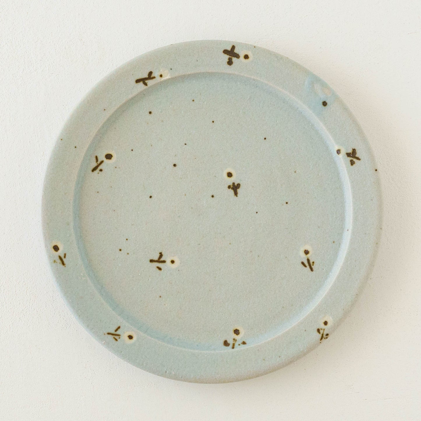 7寸リムプレート　お花　A　ライトブルー｜原田晴子