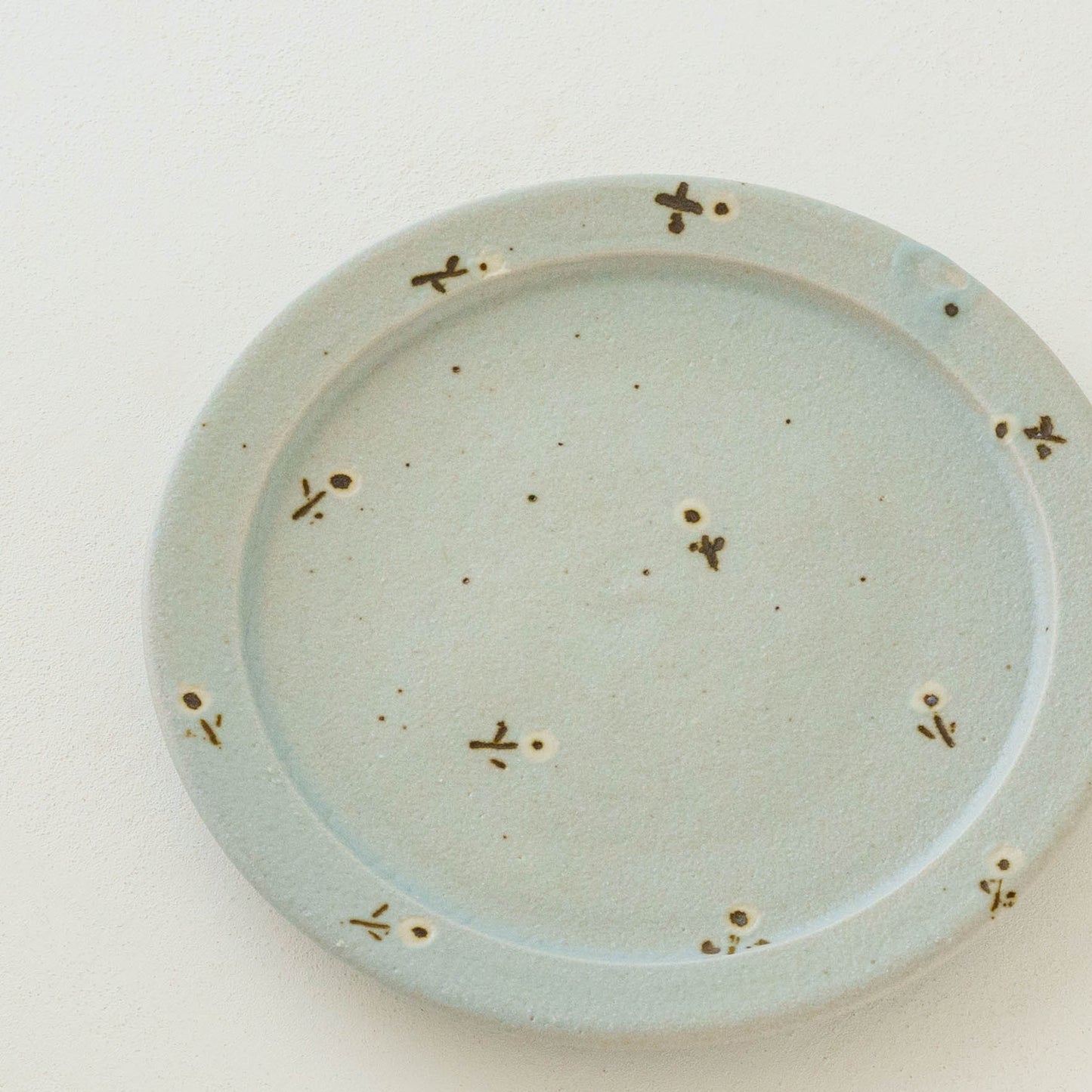 7寸リムプレート　お花　A　ライトブルー｜原田晴子