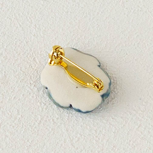 NO.992❤黄金富士❤レジンへアゴム ブローチ ブローチ作家 ののむらみなみ パンジー 黒｜鎌倉 作家もののうつわ通販