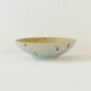 Flat bowl flower light brown x light blue | Harada Haruko