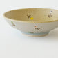 Flat bowl flower light brown x light blue | Harada Haruko