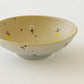 Flat bowl flower light brown x light blue | Harada Haruko