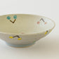 Flat bowl cherry white x light blue | Harada Haruko