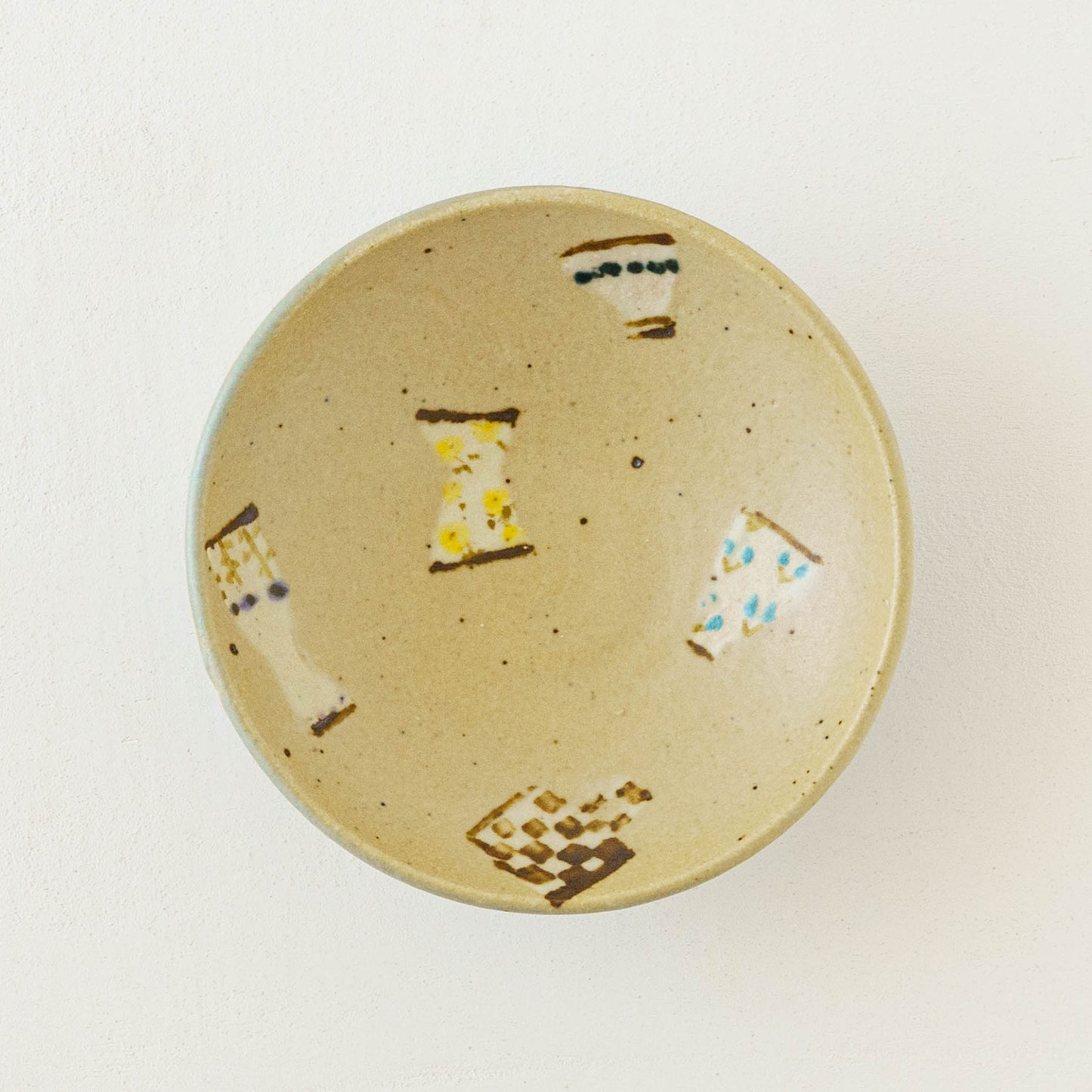 Flat bowl light brown x turquoise blue | Harada Haruko