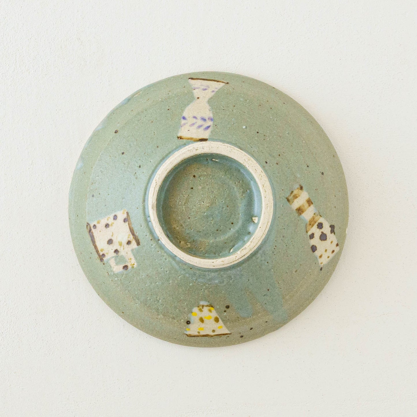 Flat bowl light brown x turquoise blue | Harada Haruko