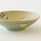 Flat bowl light brown x turquoise blue | Harada Haruko