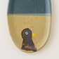 Oval plate bird light brown x navy | Harada Haruko