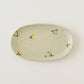 楕円板皿　さくらんぼ　オフホワイト｜原田晴子