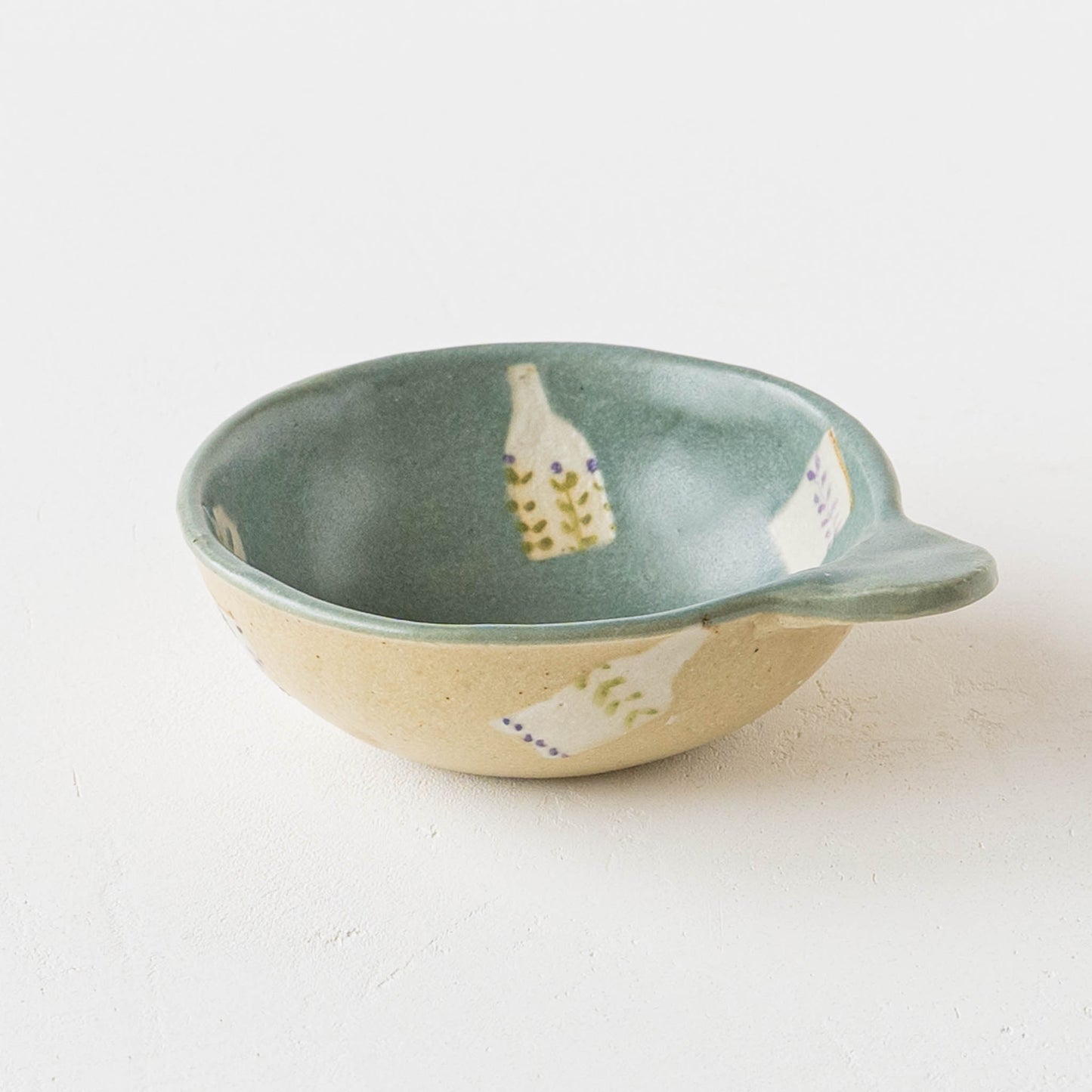 Bowl with ears colorful turquoise blue x light brown | Haruko Harada