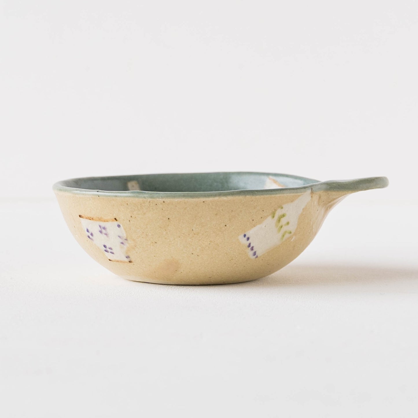 Bowl with ears colorful turquoise blue x light brown | Haruko Harada