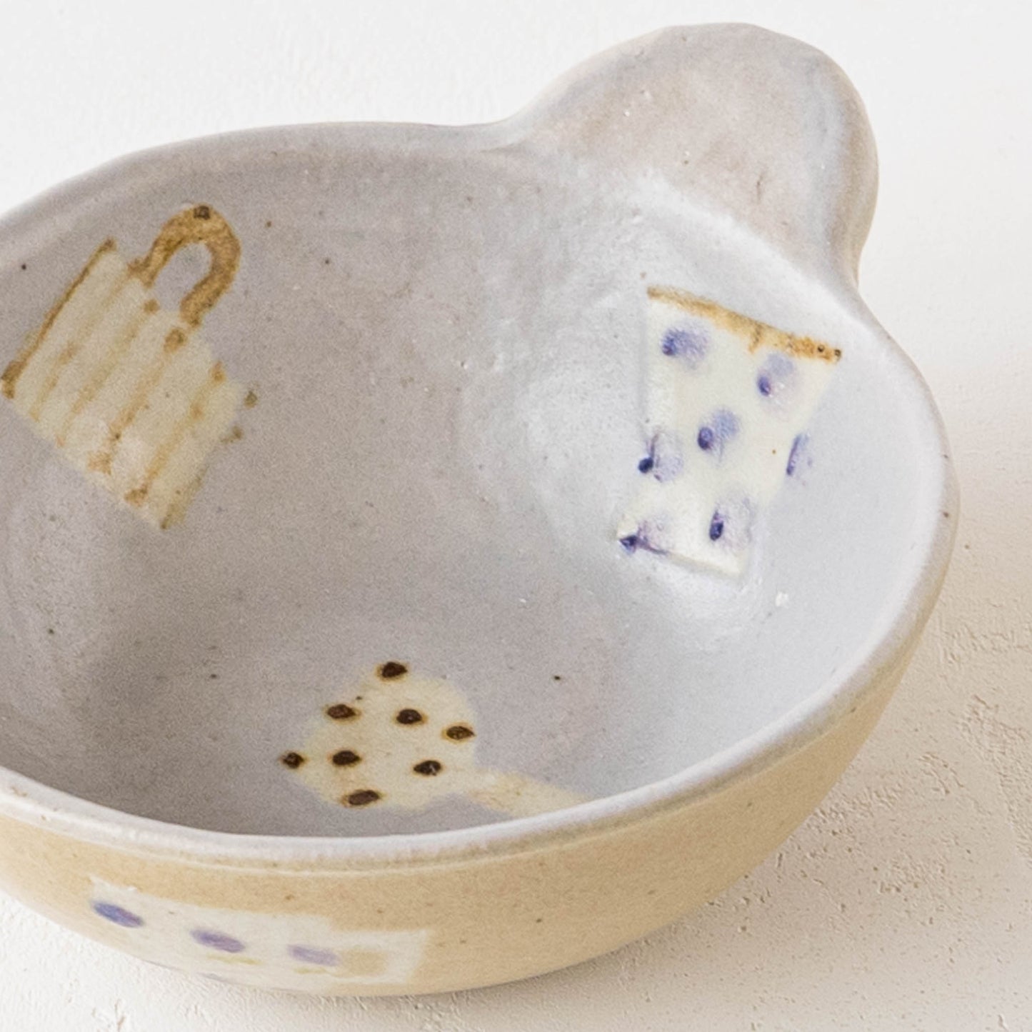 Bowl with ears colorful light blue x light brown | Haruko Harada