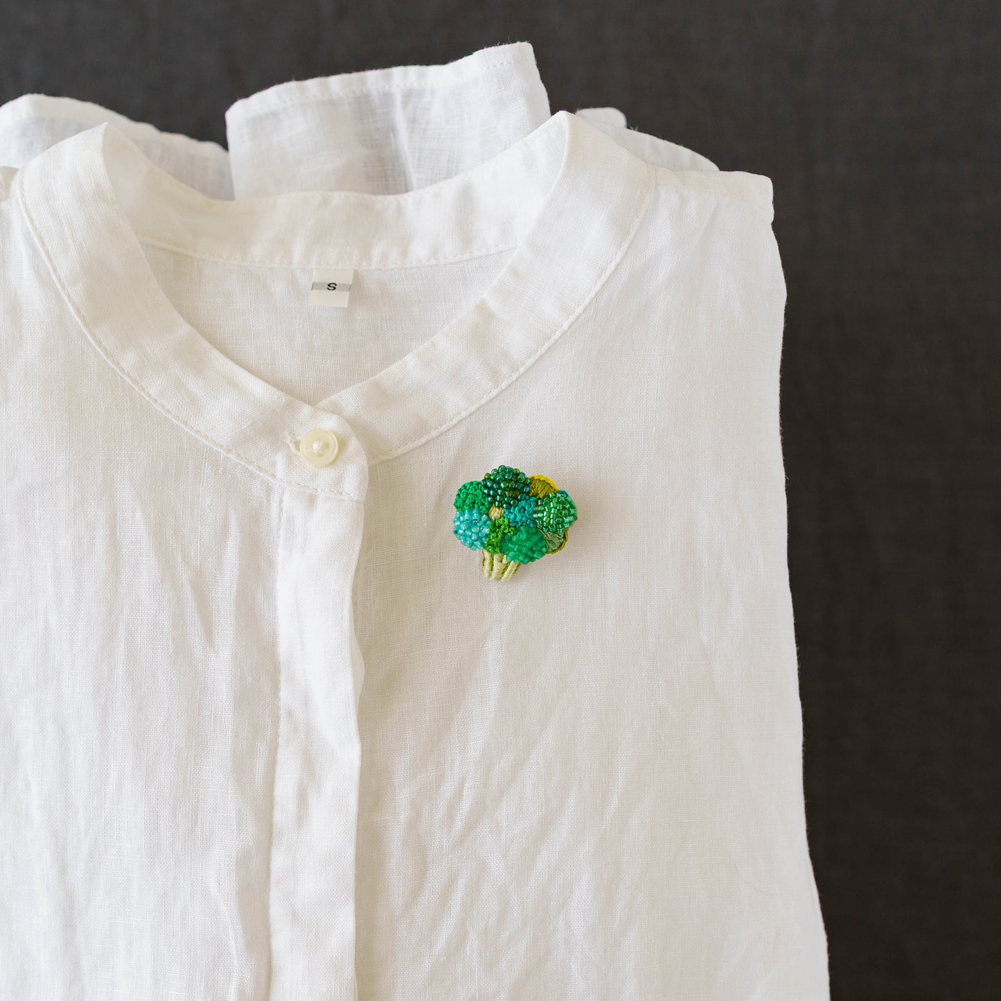 刺繍ブローチ　ブロッコリー｜あおのいえ