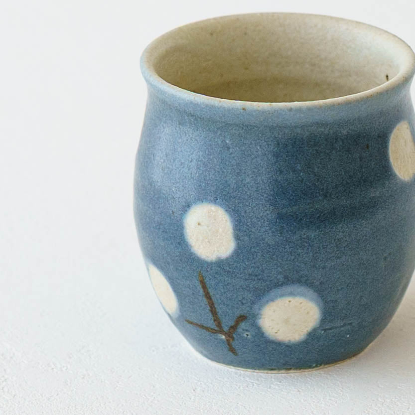 Flute cup S flower navy | Harada Haruko