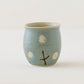 Flute cup S flower turquoise blue | Harada Haruko