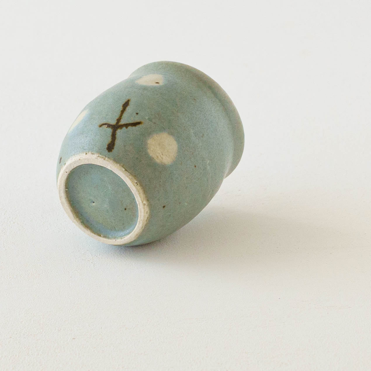 Flute cup S flower turquoise blue | Harada Haruko