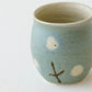Flute cup S flower turquoise blue | Harada Haruko