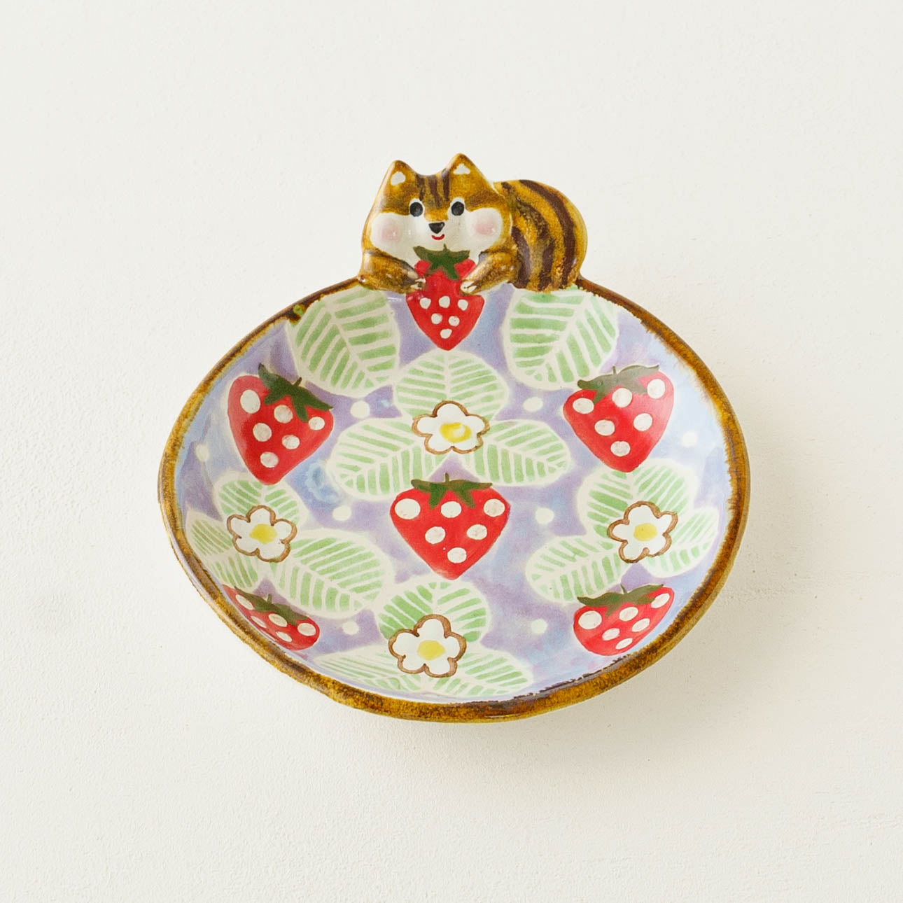 Squirrel Strawberry Small Plate | Aiko Miura