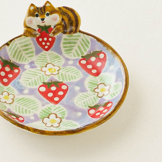 Squirrel Strawberry Small Plate | Aiko Miura