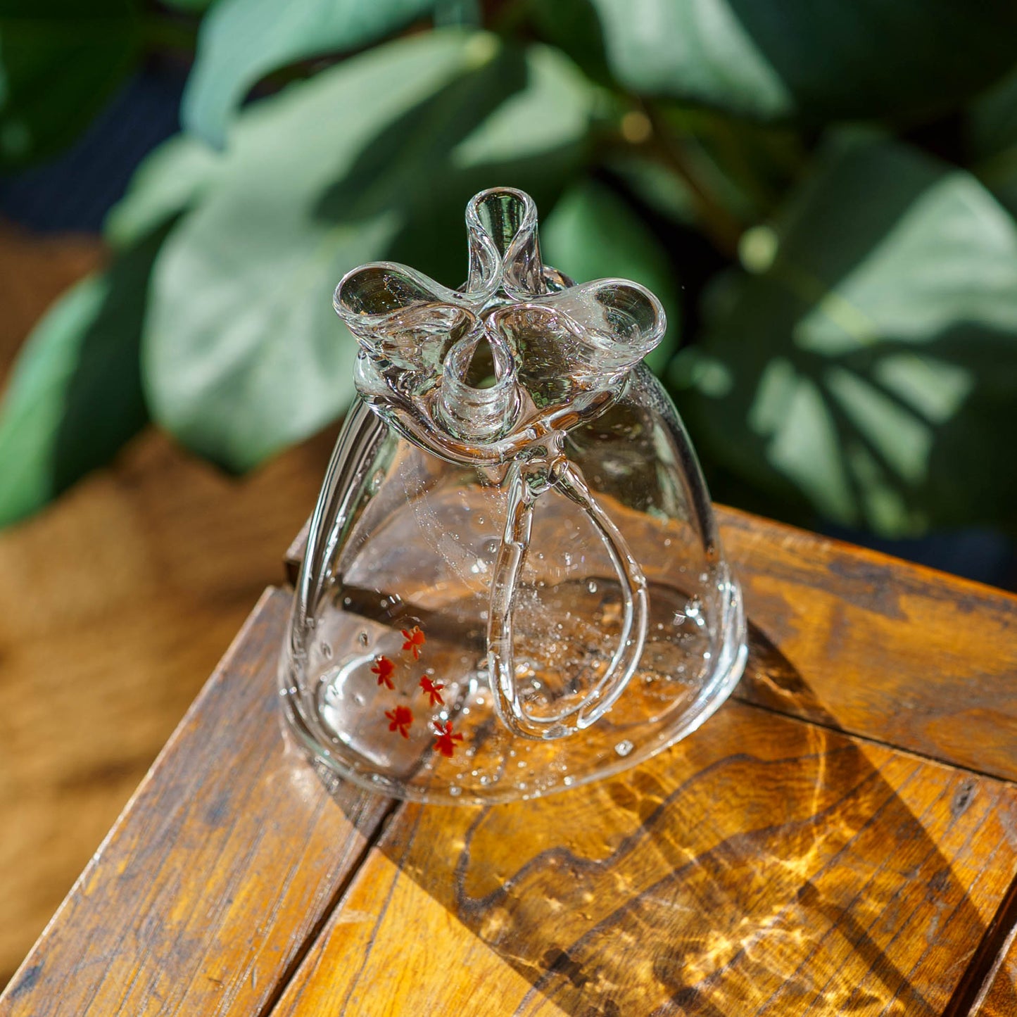 金魚巾着一輪挿し　大　クリア｜極楽寺がらす工房