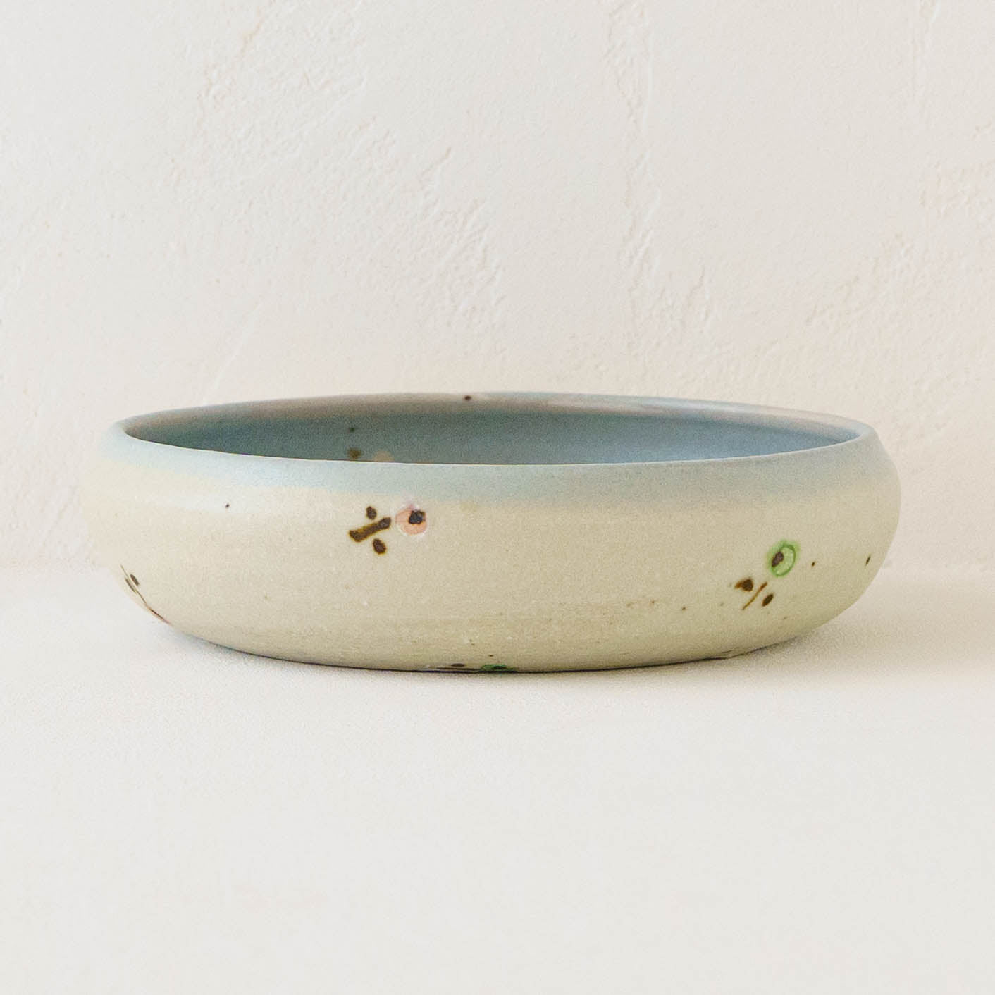 Bowl  L flower light blue x white | Haruko Harada
