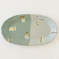 Oval plate L light blue x turquoise blue | Harada Haruko