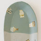 Oval plate L light blue x turquoise blue | Harada Haruko