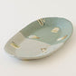 Oval plate L light blue x turquoise blue | Harada Haruko