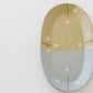 Oval flower plate L  light brown x light blue | Harada Haruko