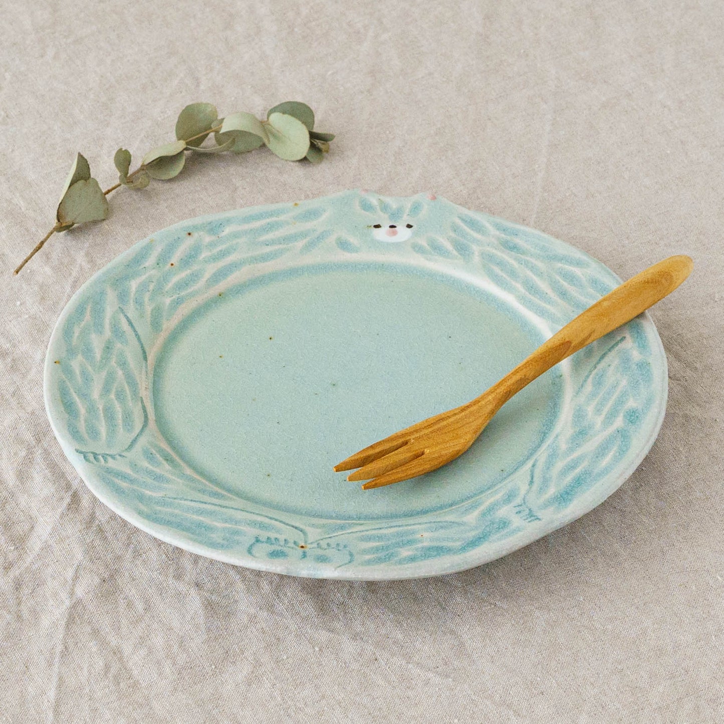 Cake Plate Bear Light Blue | Mikiko Kato