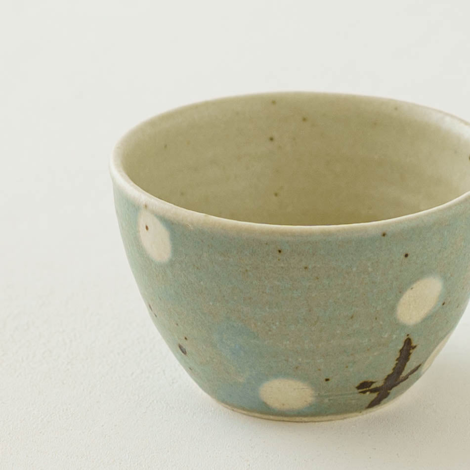 フリーカップ　お花　ターコイズブルー｜原田晴子