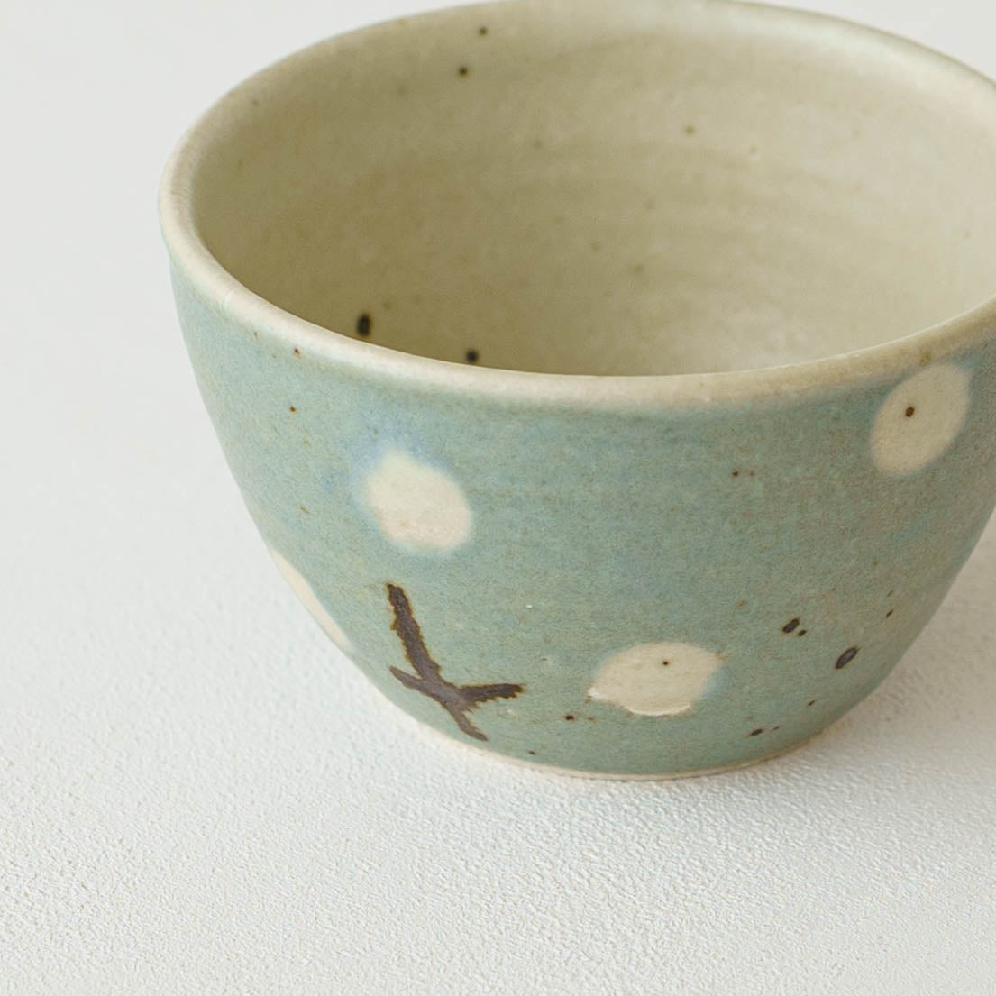 フリーカップ　お花　ターコイズブルー｜原田晴子