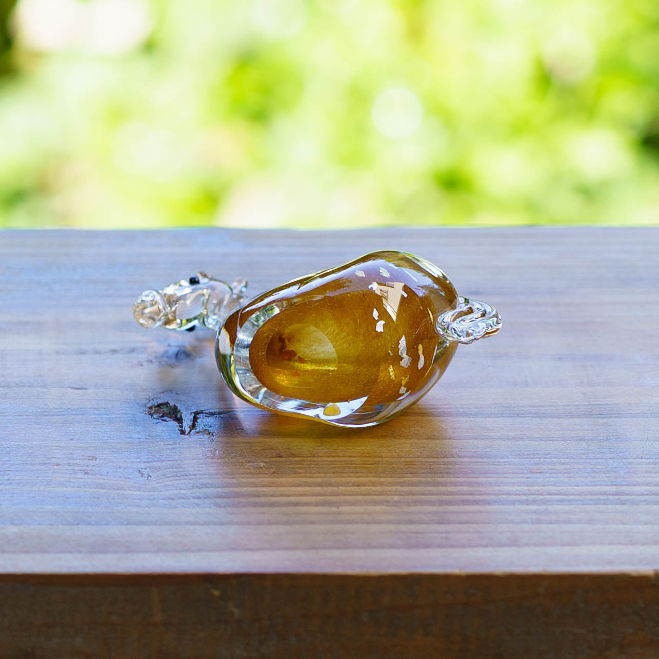 干支飾り　午　S　栗毛（黒台付き）｜極楽寺がらす工房