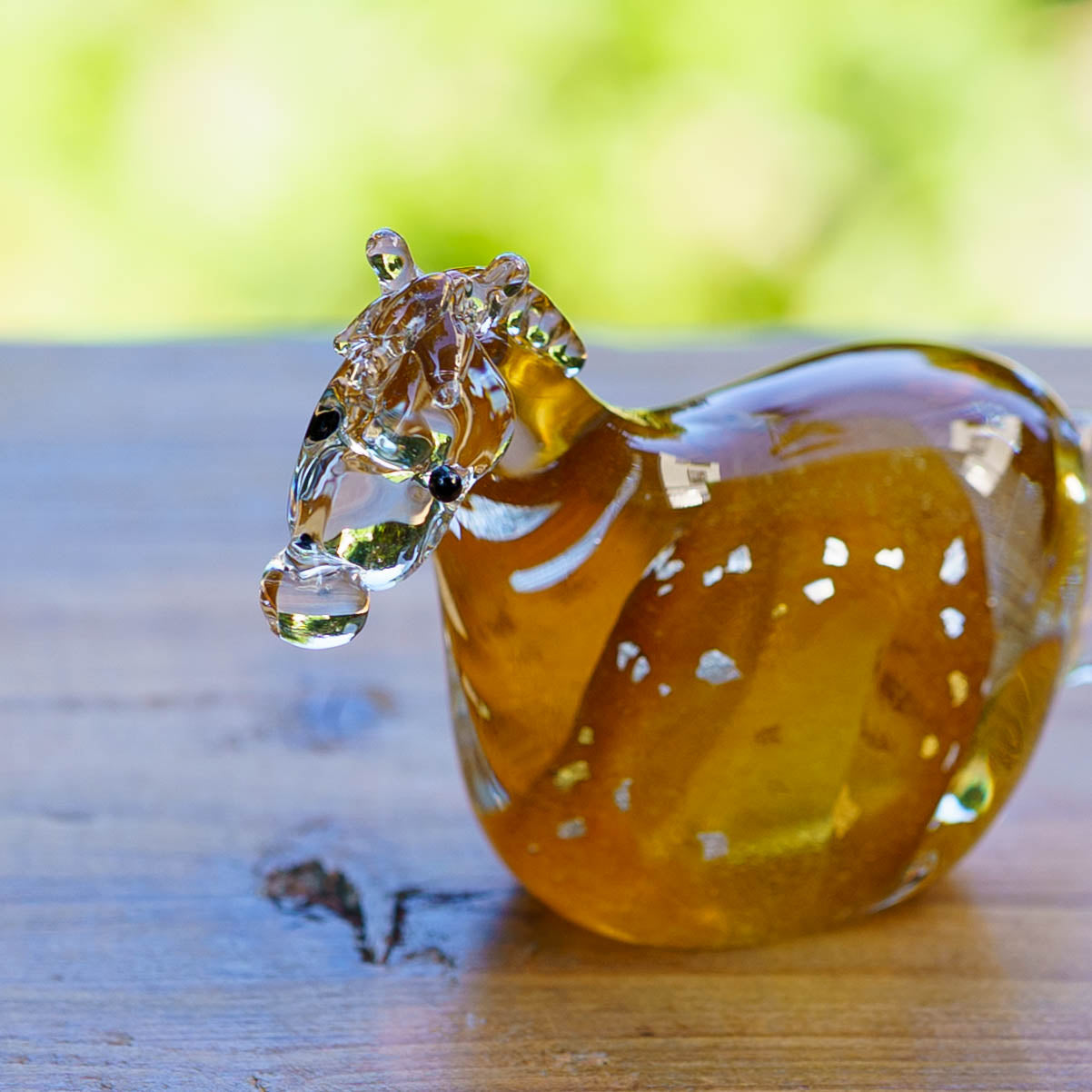 極楽寺がらす工房 干支飾り 午 S 栗毛 黒台付き｜和食器通販 四季折折