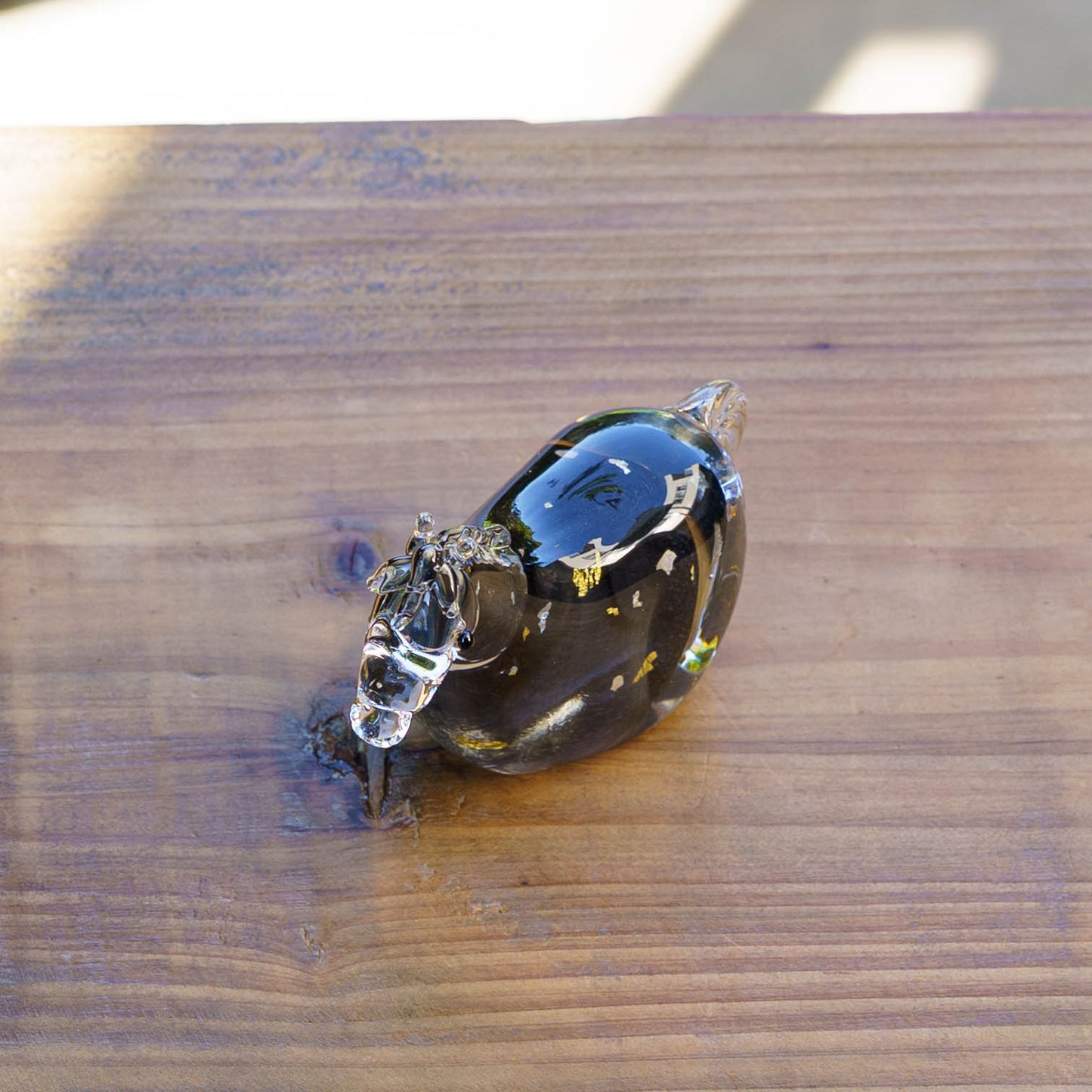 干支飾り　午　S　炭毛（黒台付き）｜極楽寺がらす工房