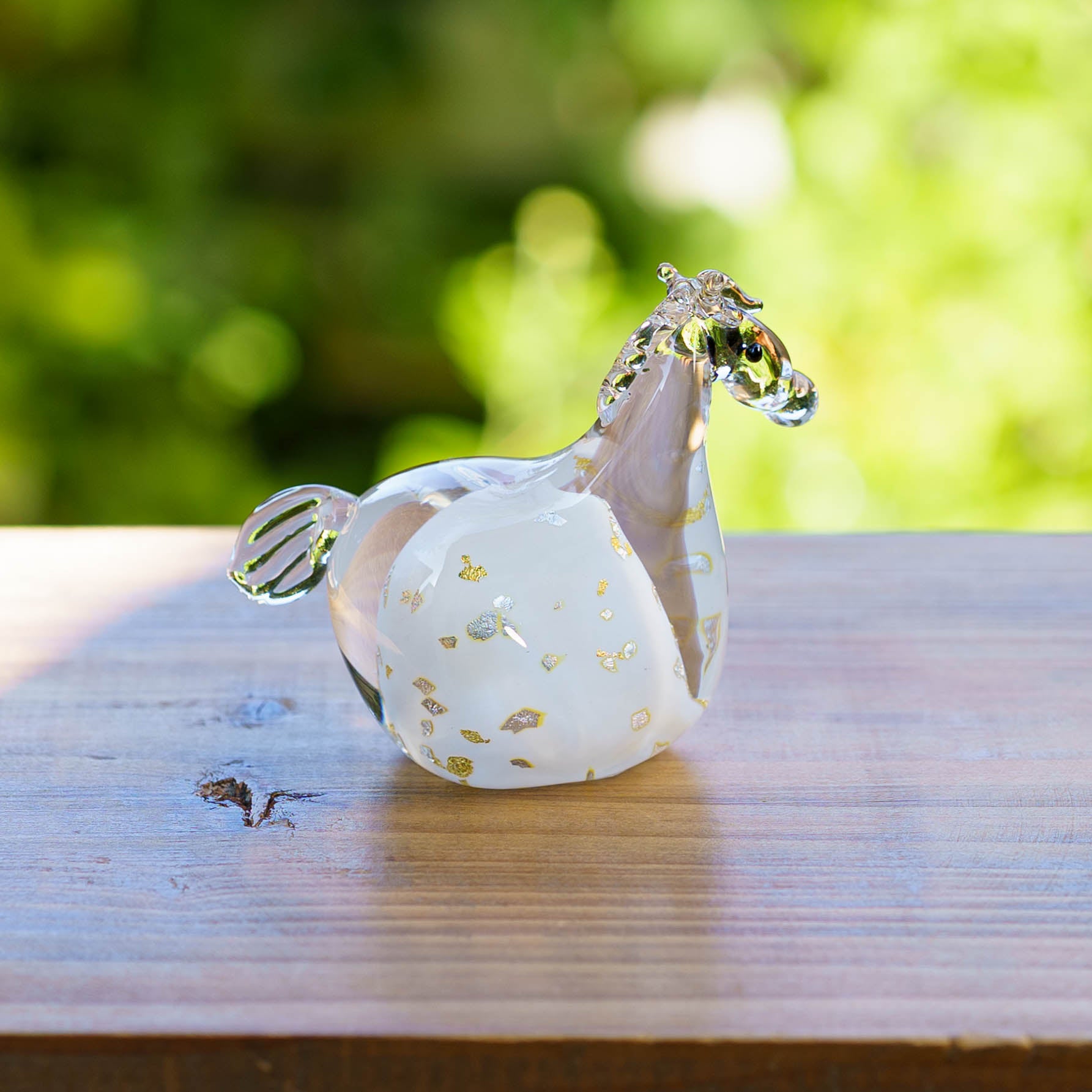 極楽寺がらす工房 干支飾り 午 S 白 黒台付き｜和食器通販 四季折折