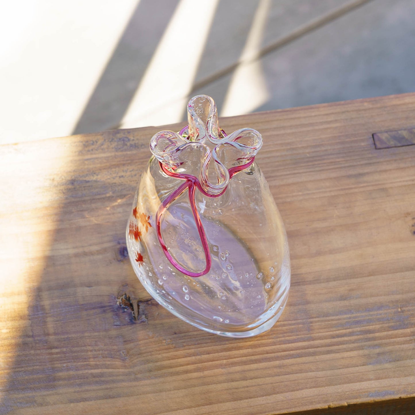 金魚巾着一輪挿し　大　赤｜極楽寺がらす工房