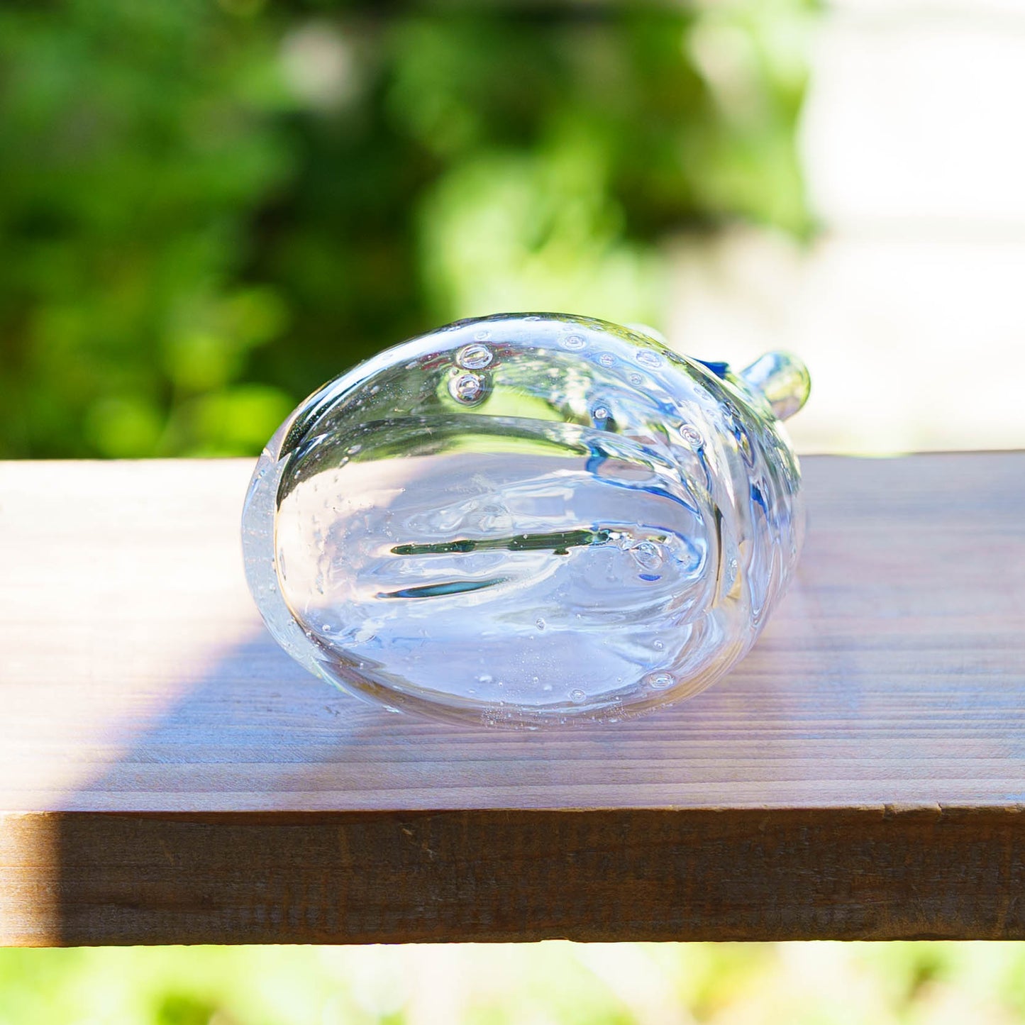 金魚巾着一輪挿し　大　青｜極楽寺がらす工房