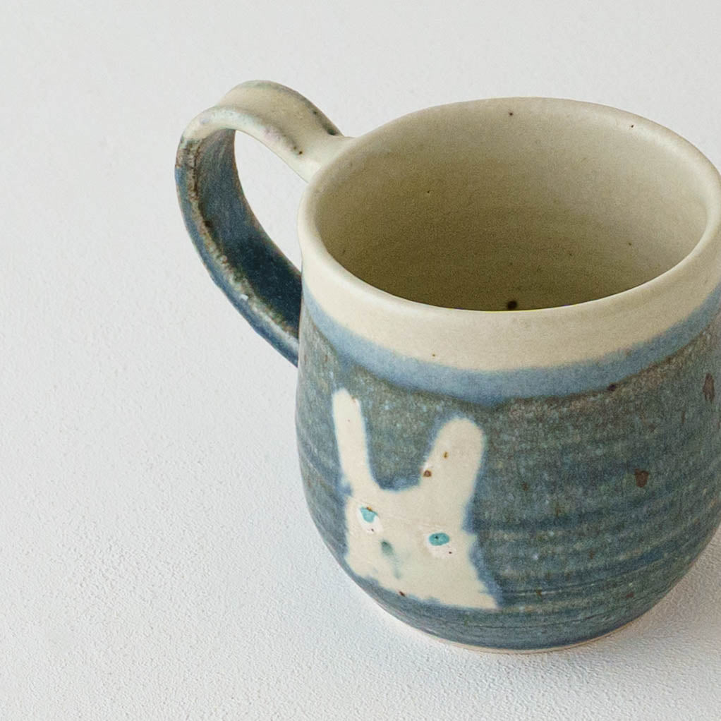 マグカップ　うさぎ　 ネイビー｜原田晴子