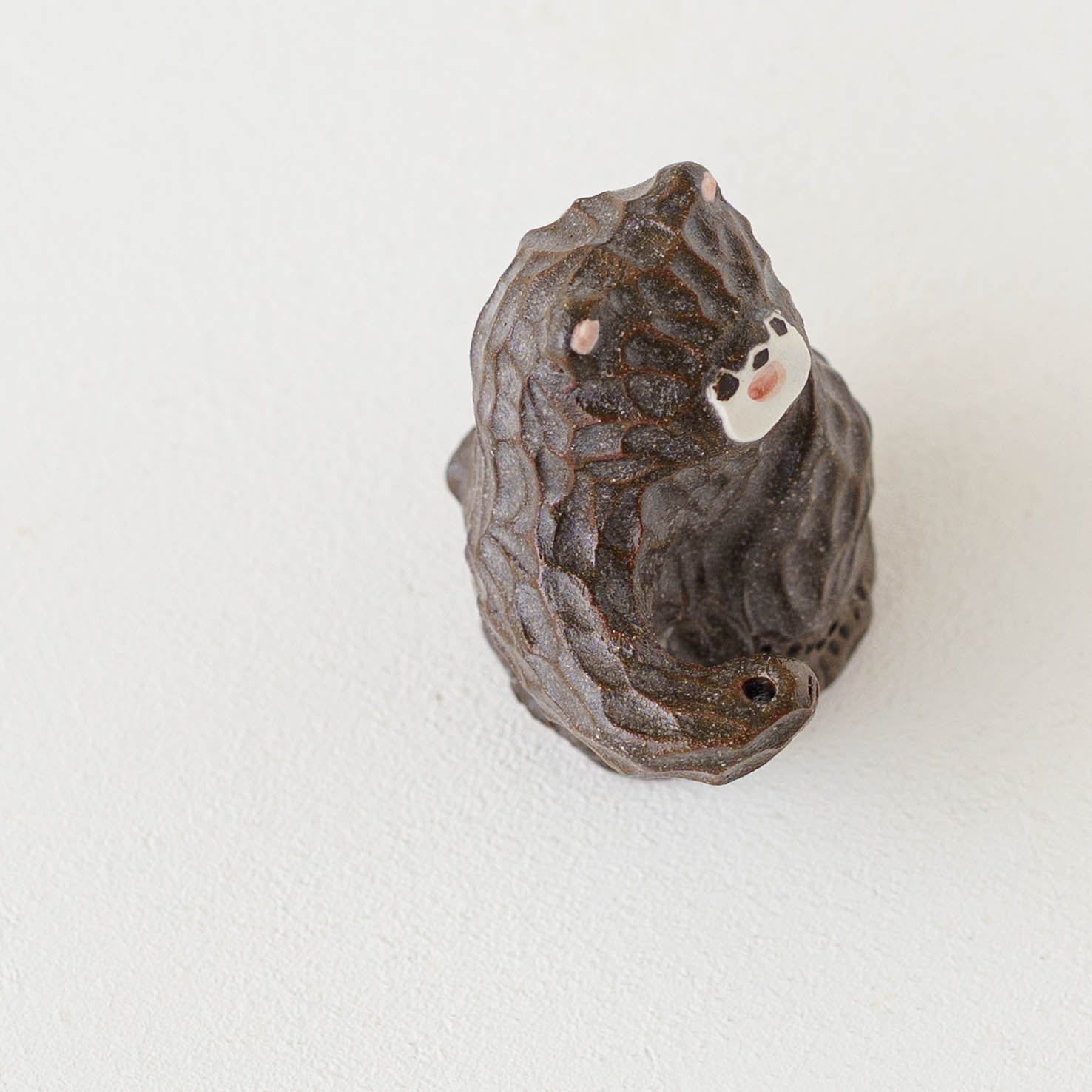 陶芸作家 加藤美紀子 クマドライフラワースタンド 茶 手持ち｜鎌倉山