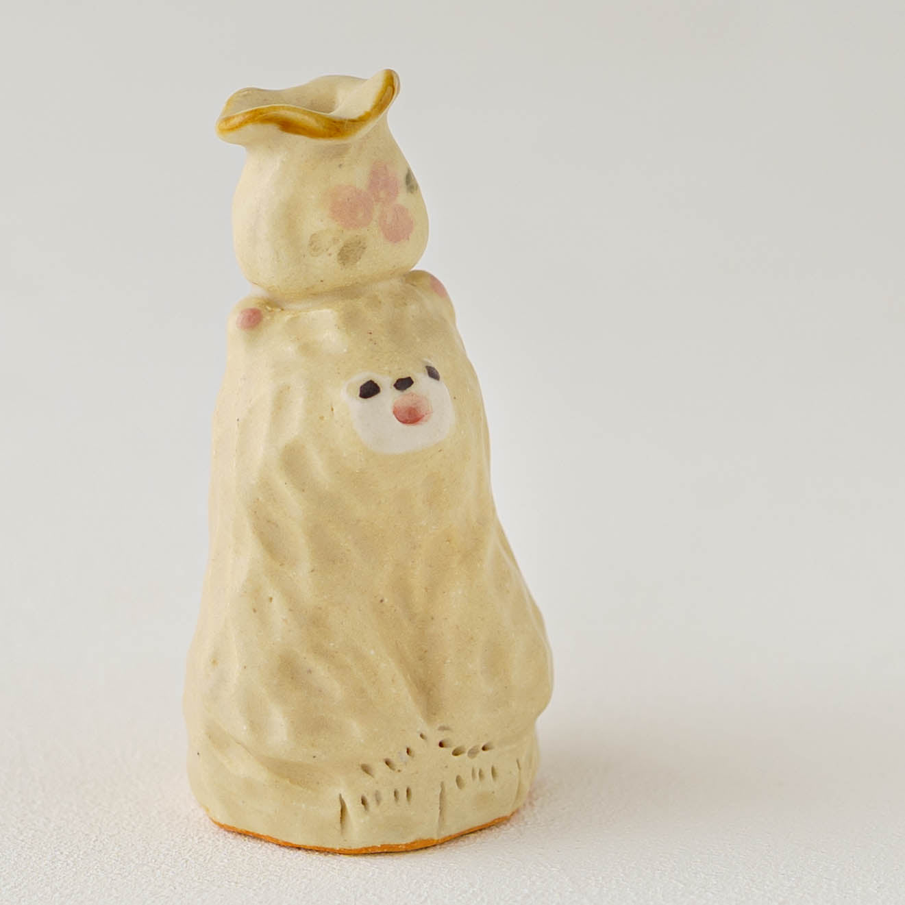 クマドライフラワースタンド　白　頭花瓶｜加藤美紀子