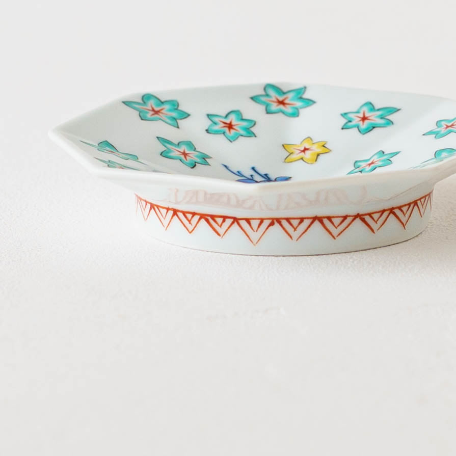 鹿もみじ　八角小皿｜吉田焼