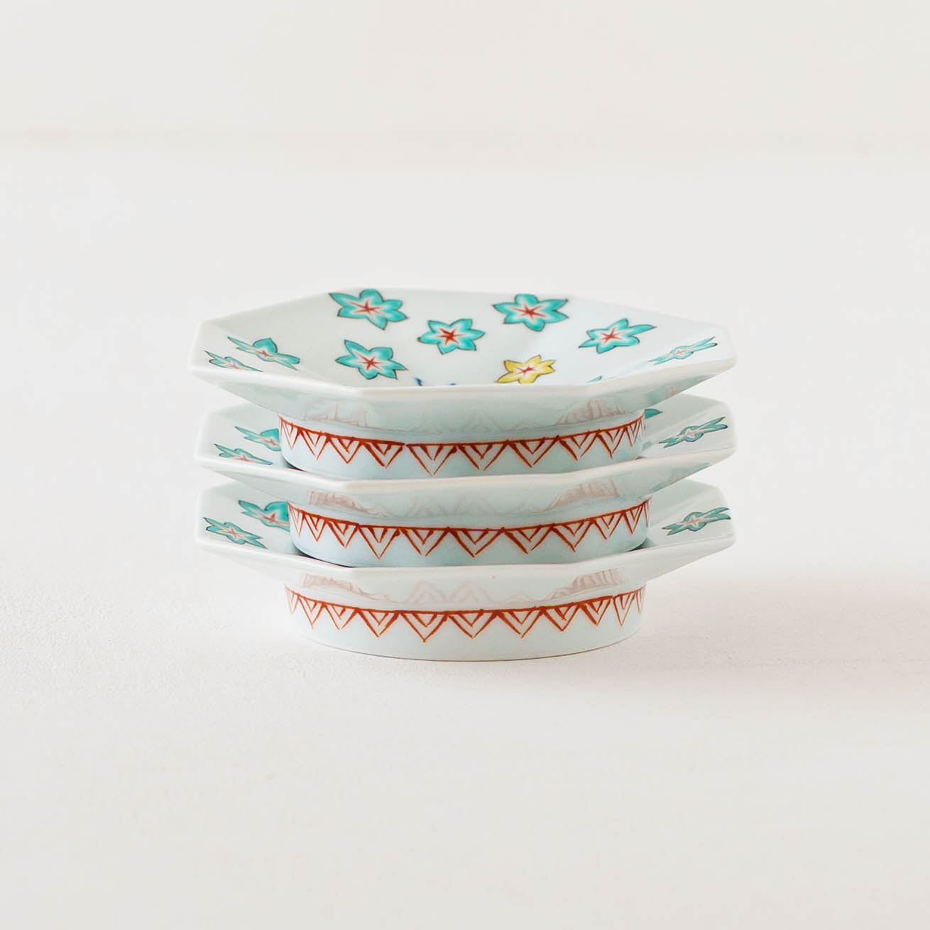 鹿もみじ　八角小皿｜吉田焼