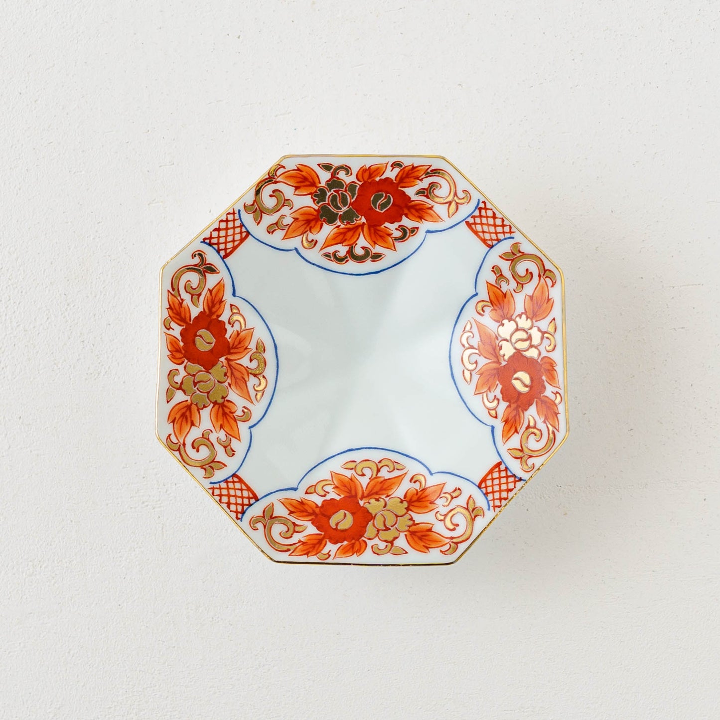 四方花唐草　八角小皿｜吉田焼