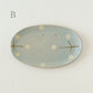 Oval plate with flowers light blue | Harada Haruko
