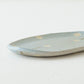 Oval plate with flowers light blue | Harada Haruko