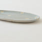 Oval plate with flowers light blue | Harada Haruko