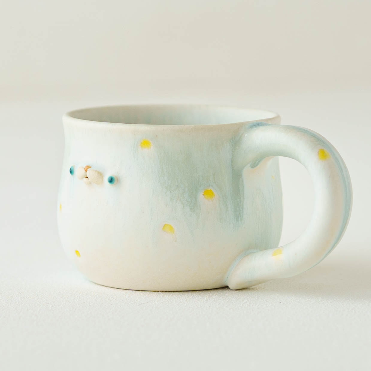 陶芸作家 堀江遼子 poco mug yellow dot｜鎌倉山 作家もののうつわ通販