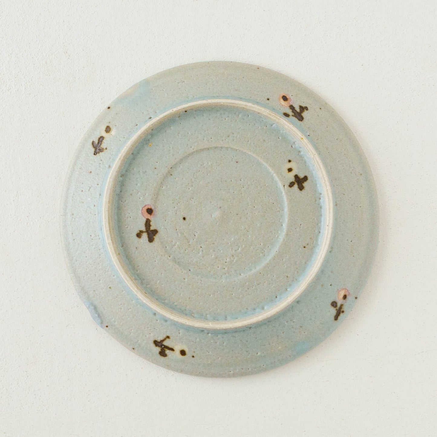 6寸リムプレート　お花　ライトブルー｜原田晴子